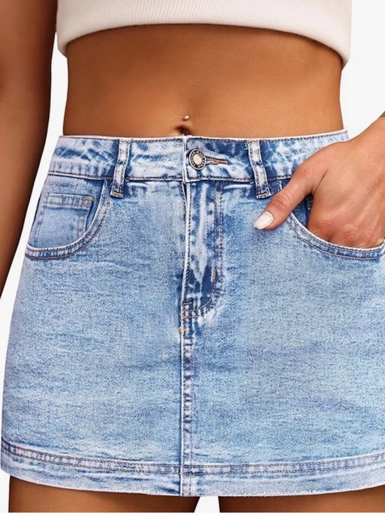 Bisual Dresses & Skirts - Light Wash Denim Mini Skirt - Casual Women's Skirt